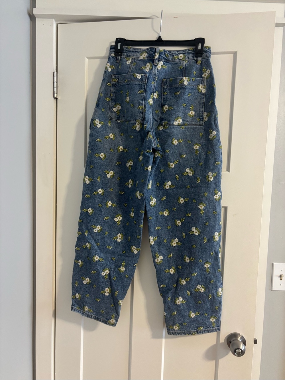 Avec Les Filles Floral Print Denim Barrel Jeans size 26 - Picture 3 of 7